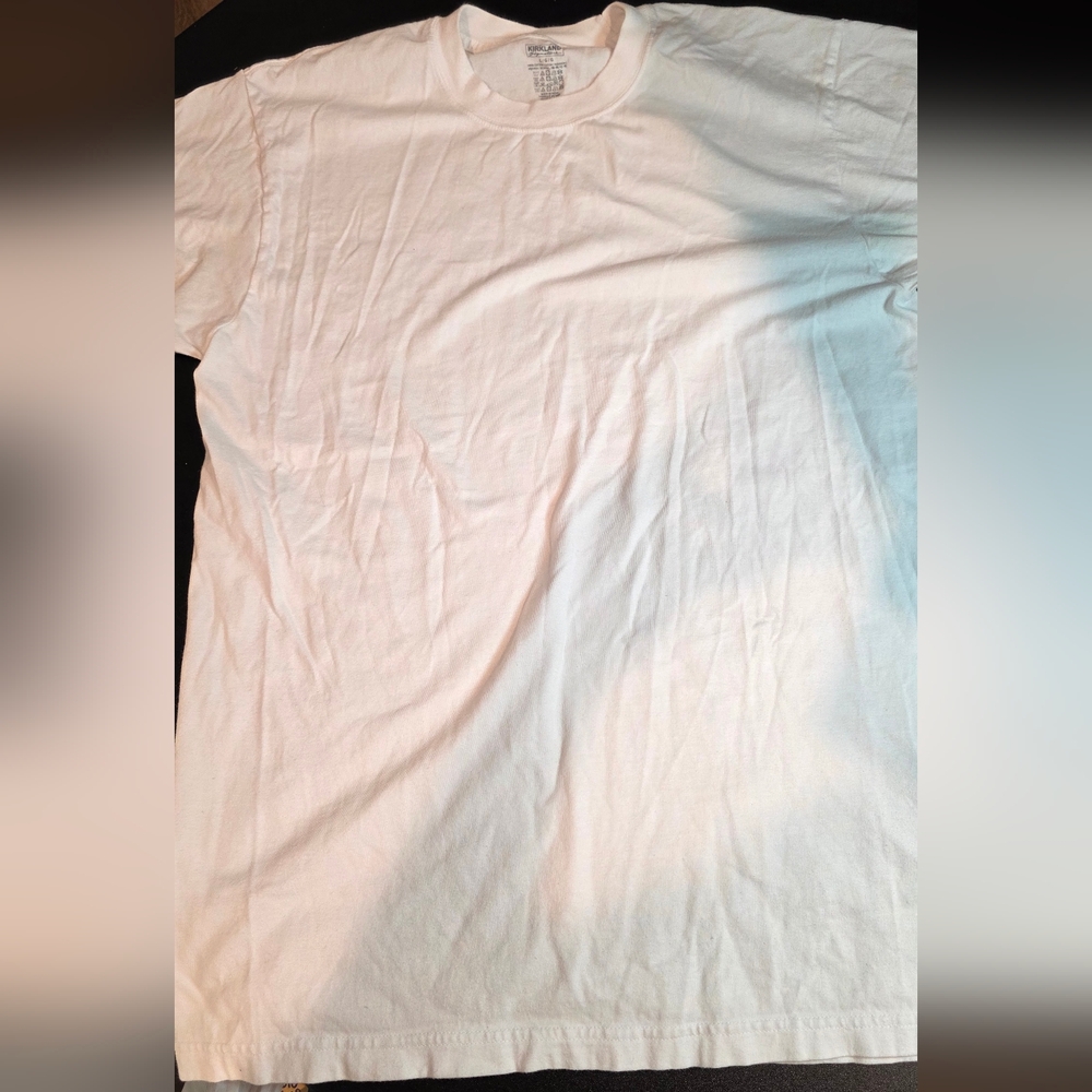 New Kirkland Signature White Short Sleeve Tee 100% Cotton